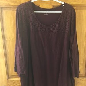 Plus size burgundy top